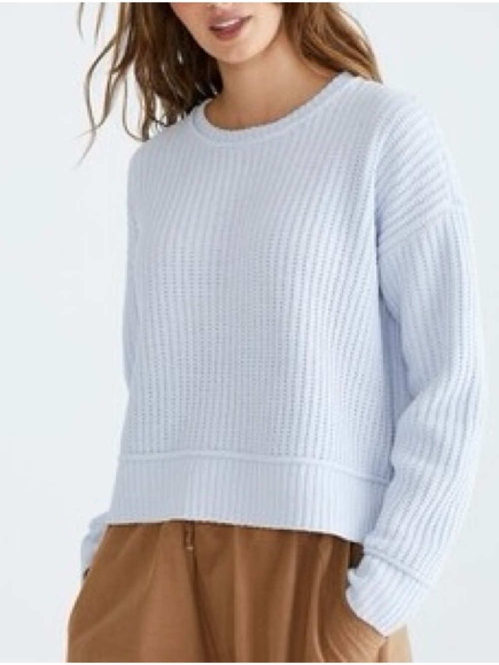 Aeropostale Light Blue Chenille Chunky Knit Sweater XS Extra Small